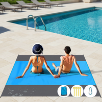 Tapis de pique-nique gonflable, imperméable, écologique, lavable, pompe à air externe, facile à nettoyer, pliable, forme oblongue, toutes saisons, plage