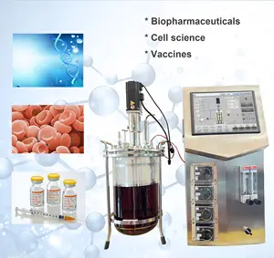 Ruiyuan-Bioreactor de vidrio pequeño básico, máquina de fermentación con camisa de banco, biorreactoras, 1l, 2l, 3l, 5l, 7l, 10l