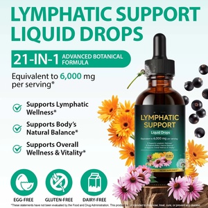 Complément de soutien lymphatique avancé 21-en-1 6000mg, soulagement des gonflements, détoxification du <span class=keywords><strong>foie</strong></span>, gouttes liquides, vente chaude Amazon, OEM - Product Image 3