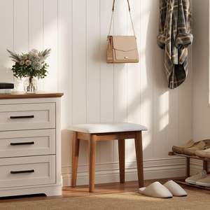 Repose-pieds en bois massif, tabouret rembourré et repose-jambes, <span class=keywords><strong>petit</strong></span> <span class=keywords><strong>banc</strong></span> pour l'entrée de la maison SZY015 - Product Image 4