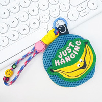 Kantung penolak nyamuk jaring antilembap, untuk bayi, dompet koin pengatur gantung portabel, gantungan kunci pola kartun musim panas lucu