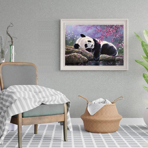 SONGWOOART <span class=keywords><strong>Panda</strong></span> Animal diamant peinture Kit complet rond 5D acrylique créatif diamant peinture pour la décoration de la maison - Product Image 3