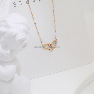 Colliers de joaillerie fine en or jaune massif 18 carats AU750 avec diamants naturels, design spécial, collier populaire en pierres précieuses pour femmes - Product Image 4