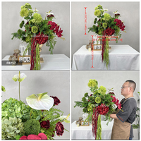 DKB Vente Flash Boule de fleurs artificielles en soie blanche classique de haute qualité, grande taille 50-80cm, centre de table de mariage
