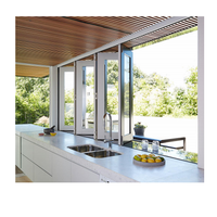 Fenêtre pliante horizontale CBMMART pour appartement, cadre en alliage d'aluminium, ouverture automatique, moustiquaire en acier inoxydable