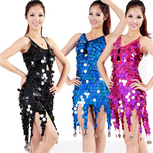 Nouveau femmes Rave festif Sequin gland jarretelle Performance robe danse du ventre robe dos nu jupe <span class=keywords><strong>Samba</strong></span> robe latine fête - Product Image 4