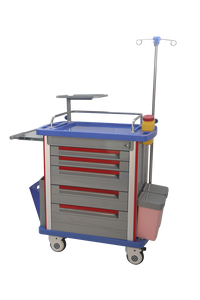 Chariot médical d'urgence en acier inoxydable au design moderne, mobilier hospitalier, chariot mobile, <span class=keywords><strong>table</strong></span> mobile pour les urgences - Product Image 2