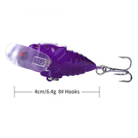 Toptan 4CM-6.4G böcek balıkçılık cazibesi Cicada kanat yüzen yapay sert yem