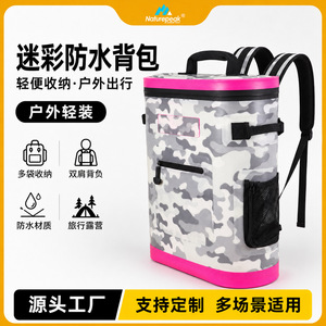 Mochila nevera aislada Napke, camuflaje, 20L, para camping, picnic, con bolsillo de malla y correas ajustables - Product Image 4