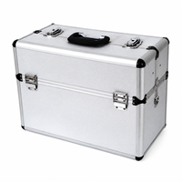 Boîtes de sécurité portables personnalisables ODM&OEM avec cadre en aluminium et panneaux ABS, étui en aluminium à 2 côtés avec séparateurs réglables
