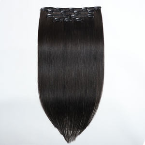 Высококачественные Роскошные 100% индийские натуральные человеческие волосы невидимые волосы на заколках темно-коричневые волосы 18 дюймов прямые водяные волны - Product Image 4