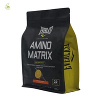 Sac de poudre de protéine de lactosérum imprimé personnalisé, plastique résistant à l'humidité fond plat 1kg 5kg sacs d'emballage de poudre de protéine alimentaire