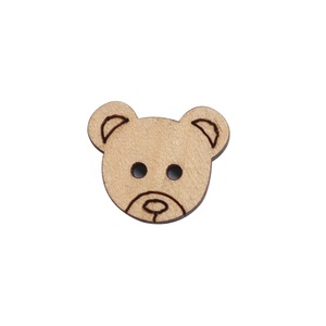 Botones <span class=keywords><strong>de</strong></span> Madera Ecológicos Personalizados con Diseño <span class=keywords><strong>de</strong></span> Osito, 2 Agujeros, con Logotipo Grabado con Láser para Camisas y Ropa - Product Image 4