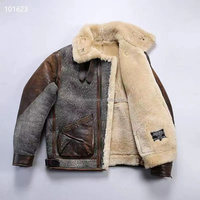 Veste bomber vintage d'hiver B3 personnalisée en peau de mouton, veste en cuir véritable, fourrure véritable, veste en peau de mouton, vêtements pour hommes
