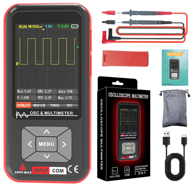 Portable 9999 Counts High Precision Color Handheld Digital Multimeter With Oscilloscope