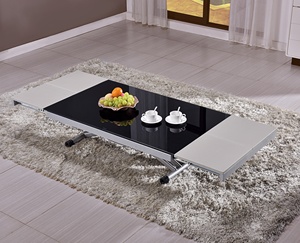 玻璃餐桌套装茶几敞篷经典意大利变身折叠上下餐厅家具 - Product Image 3