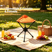 Tabouret pliant - Portable, pour le camping en plein air, le cyclisme, facile à transporter, rotatif, léger, cadre en acier à haute teneur en carbone, chaise triangulaire