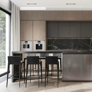 George Luxury Custom Modern <span class=keywords><strong>Kitchen</strong></span> Cabinet Island Fabricante Chapa Laca Diseño Mármol Encimera Grifo para Hospital
