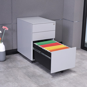 Classeur verrouillable sur roulettes avec 3 tiroirs pour une configuration de bureau flexible - Product Image 2