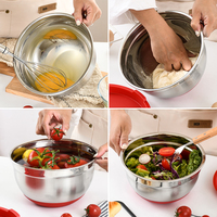 Ensemble de bols à salade multifonctionnels de style européen pour le camping, avec couvercle en silicone anti-poussière écologique et fouet en acier inoxydable