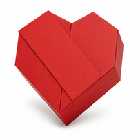 Boîte cadeau personnalisée classique en forme de cœur rouge, emballage mat uni pour bijoux, vente au détail, vente en gros, marques de cadeaux