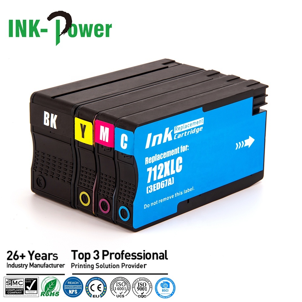 INK-мощность 712XL 3ED71A XL 712 цвет Восстановленный струйный картридж с чернилами для HP712 для струйного принтера HP Designjet T650 T250 T210 T230 принтер