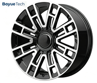Jantes de luxe monobloc forgées noir brillant à bords usinés et multi-branches, PCD 5*108 5*112 5*114.3 5*115 5*120, pour SUV haut de gamme