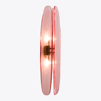 Applique murale moderne en cristal K9 chinois, fer et LED E26, motif Dahlia rose transparent