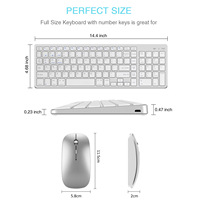 BT + 2.4G Dual-Mode Slim Mini Kabellose Tastatur-Maus-Set Wiederaufladbar Vollgröße Ultra-Dünn für Laptop PC Multi-Gerät Verfügbar