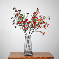 Kunstbloemenbos groothandel plastic Amerikaanse stijl huisdecoratie Kerst geluk fruit arrangementen rode bessen fruit