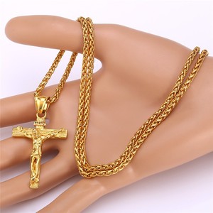 Colliers CRUCIFIX en acier inoxydable, croix <span class=keywords><strong>de</strong></span> jésus, croyance religieuse, mot Texture <span class=keywords><strong>de</strong></span> jésus sur croix, bijoux d'église <span class=keywords><strong>de</strong></span> prière - Product Image 6