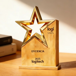 Nuovo Trofeo Scultura a Stella a Cinque Punte in Metallo 2026, Medaglia in <span class=keywords><strong>Legno</strong></span> Personalizzata Creativa per Riunioni Annuali, Commemorativa per Team Eccellenti - Product Image 1