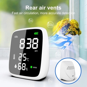 Détecteur de CO2 compact HEDAO Mini USB rechargeable DM1308B, moniteur de température et d'humidité, surveillance du CO2 en temps réel en intérieur - Product Image 4