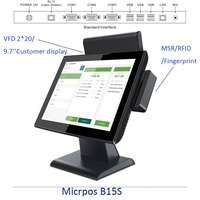 MICROPOS 15 pulgadas Windows pos pantalla táctil venta al por menor sistema POS caja registradora pos