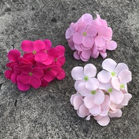 Sentuhan Nyata Dekorasi Buatan Hydrangea Diawetkan Daun Besar Hydrangea Sutra Bunga Dekorasi Pesta Pernikahan