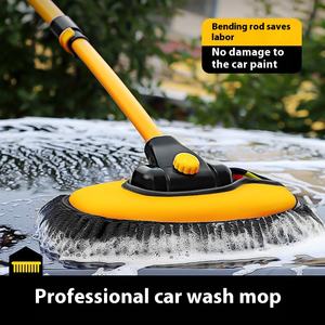 Balai <span class=keywords><strong>de</strong></span> <span class=keywords><strong>Lavage</strong></span> Voiture <span class=keywords><strong>Télescopique</strong></span> à Long Manche en Microfibre et Chenille, <span class=keywords><strong>Brosse</strong></span> <span class=keywords><strong>de</strong></span> Nettoyage Détail Pivotante et Réglable, Outil d'Entretien Automobile - Product Image 2