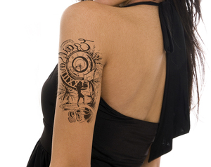 Succo di erbe personalizzato impermeabile corpo mezzo braccio del tatuaggio adesivo Semi-permanente e temporaneo per gli uomini e le donne - Product Image 6