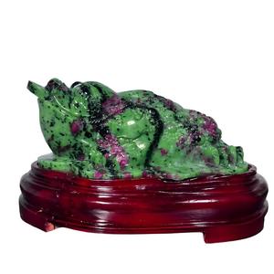 กบเงิน จิ๋ว ทำมือจากหินรูบี้โซไซต์ธรรมชาติ สำหรับตกแต่งบ้านตามหลักฮวงจุ้ย - Product Image 4