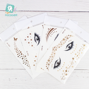 Rocooart originale di trucco di disegno su ordinazione del corpo del viso occhio lentiggini metallico autoadesivo del tatuaggio viso <span class=keywords><strong>tatuaggi</strong></span> <span class=keywords><strong>temporanei</strong></span> - Product Image 3
