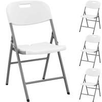 Table pliante portable d'extérieur blanche, résistante à l'eau, en PEHD robuste de 850 lb, empilable, pour location de mariage, salle à manger, banquet, fête, OEM