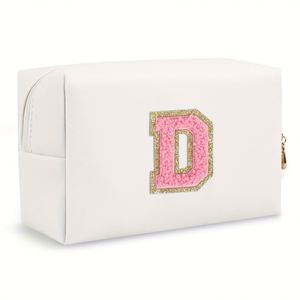 Sac de toilette octogonal pour femme avec logo personnalisé, 26 lettres brodées, grande capacité, sac de rangement de voyage, pochette - Product Image 6