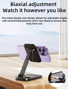 For <b>Desk</b> Use Mobile Phone Holder Stand <b>Adjustable</b> Multi-Angle Non-Slip ABS Foldable Portable Cell Phone Stand - Product Image 4