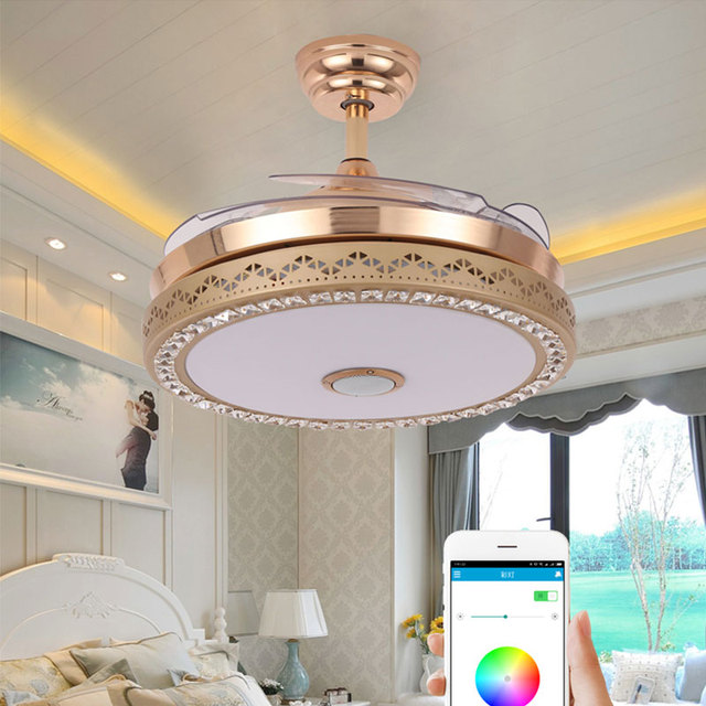 LED Ceiling Fan with Remote Control 6 Speed Quiet BLDC Motor for Home Living Room