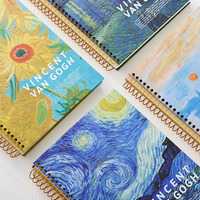 Cuaderno Xinyin Van Gogh, Tapa Dura, Espiral, Diario de Arte, 300 Páginas, Cuadernos Espirales con Rayas para la Universidad, para el Trabajo