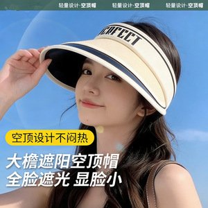 Perfect <b>Visor</b> Hat Women Summer Sun Protection UV Shielding Breathable Outdoor Casual Fisherman Hat With Logo Design - Product Image 4