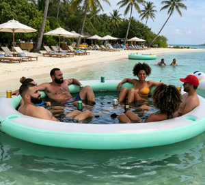 <span class=keywords><strong>Hamaca</strong></span> Inflable <span class=keywords><strong>Gigante</strong></span> para Agua con Toldo Desmontable Resistente a los Rayos UV, Flotador para 6 Adultos, Ideal para Piscina, Lago o Playa - Product Image 2