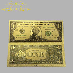 Uang Kertas Amerika Berkualitas Tinggi 8 Jenis 1 2 5 10 20 50 100 Dolar Berlapis Emas 24k untuk Koleksi - Product Image 3