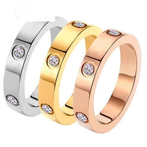 แหวนสัญญาสแตนเลสประดับเพชรซิคอน ของขวัญวันวาเลนไทน์ วันเกิด สำหรับผู้หญิง แหวนแต่งงาน แหวนมิตรภาพ แหวนความรักอันละเอียดอ่อน - Product Image 2