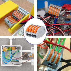 Connecteur de câblage pour bornier PCT, sans vis, à branchement rapide, en matériau PC ignifuge, pour électriciens - Product Image 1