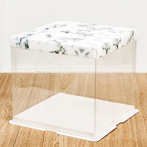 Boîte à gâteau transparente de haute qualité avec motif marbré, options de lamination brillante/mate et d'impression en relief, vente en gros - Product Image 6